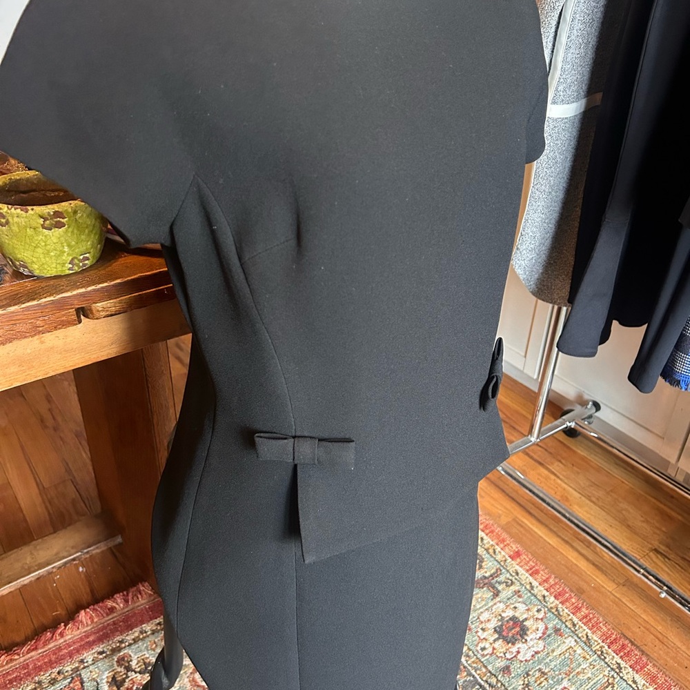 Teri Jon Black Shift with Bow Accent